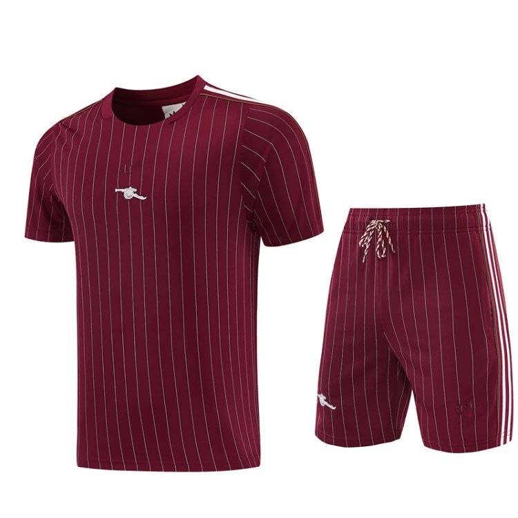 Unbranded Football Jerseys Short-Sleeve Jersey and Shorts Set — SKU-21-26 Arsenal Burgundy Short-Sleeve Set