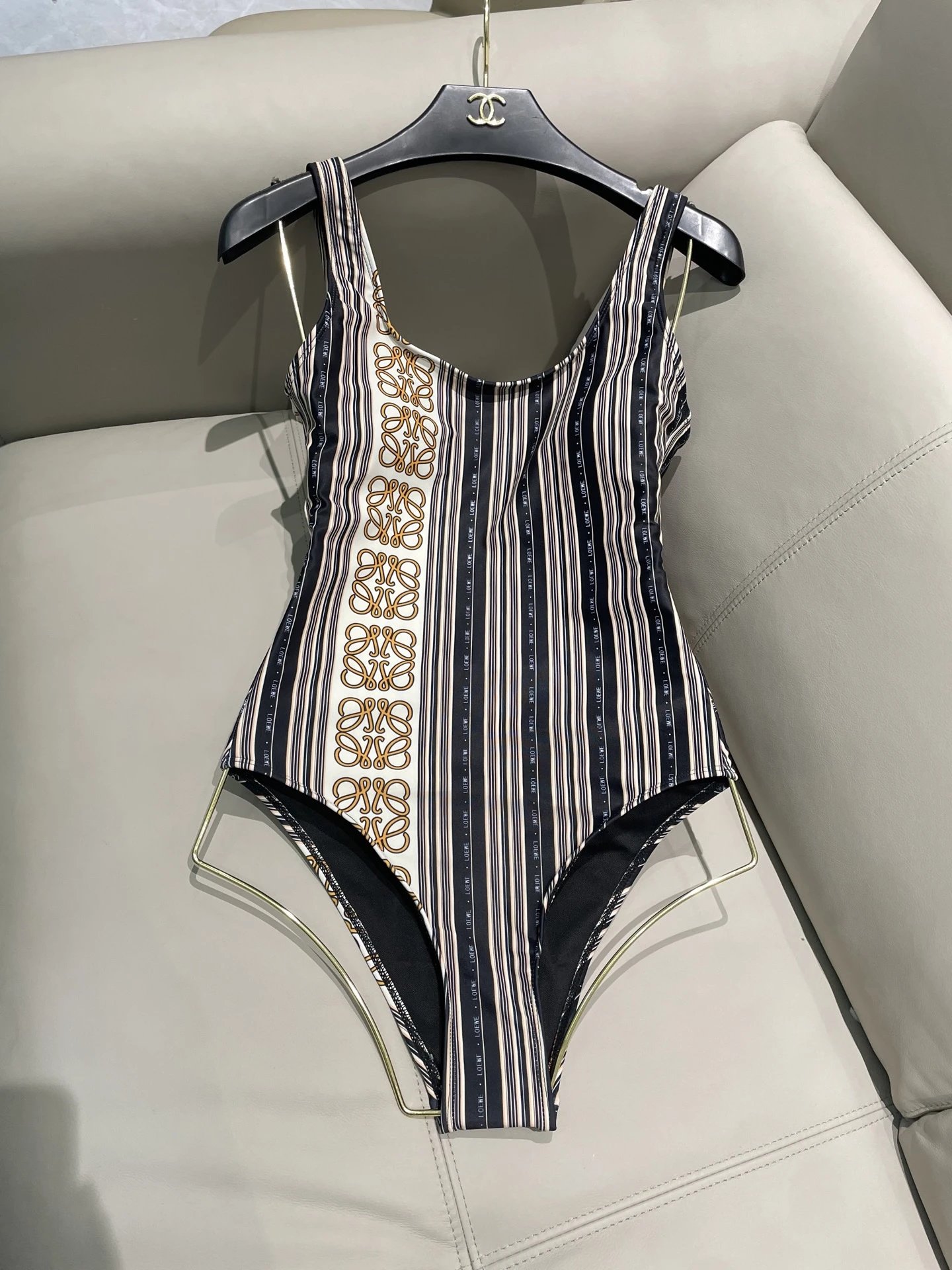 Loewe Swimwear One-Piece Swimsuit — Black stripes