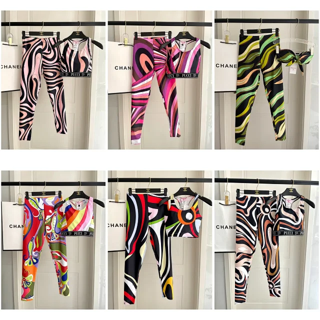 Emilio Pucci Matching Sets Abstract Print Crop Top and Leggings Set product detail image 1