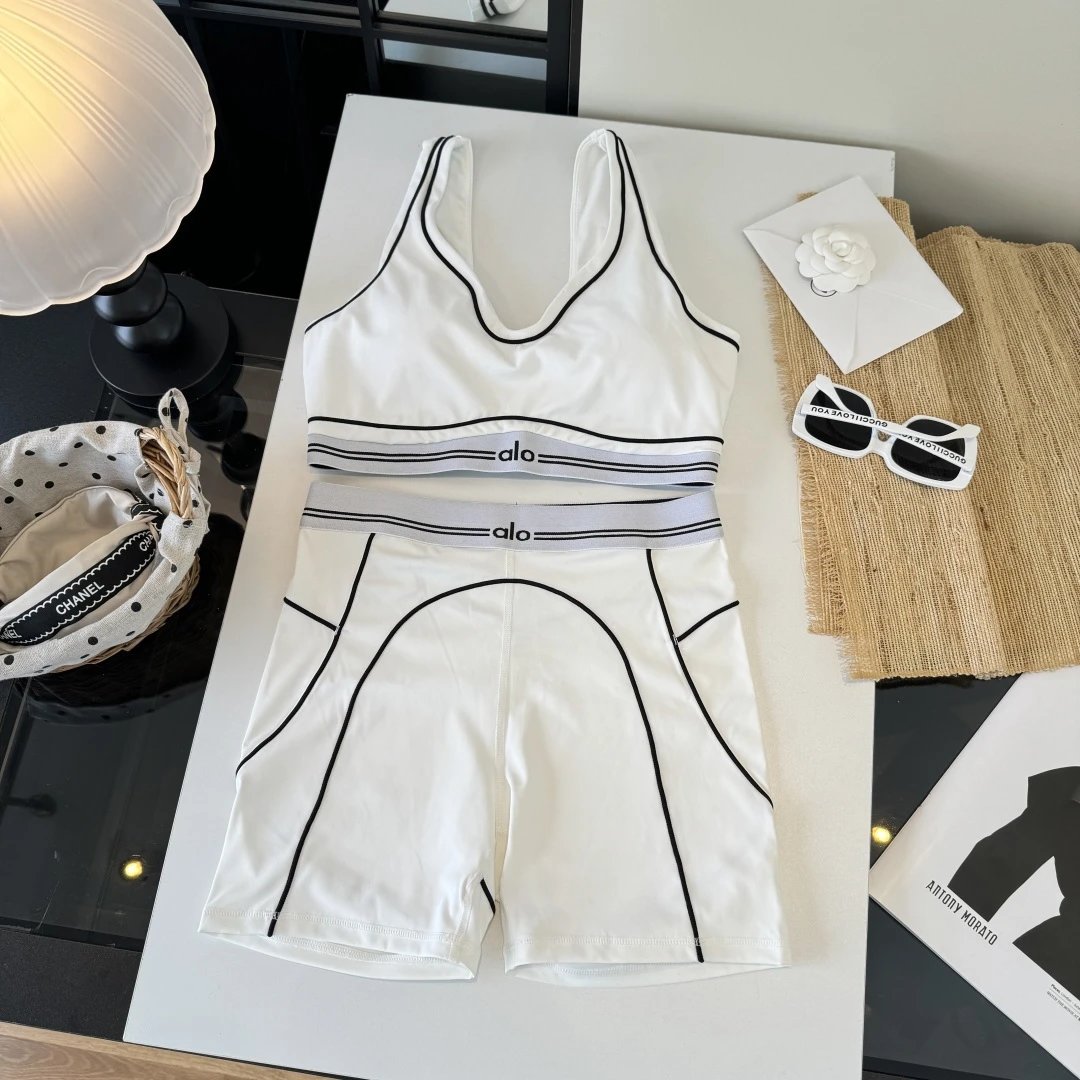 Alo Yoga High-Waisted Performance Shorts & Sports Bra Set