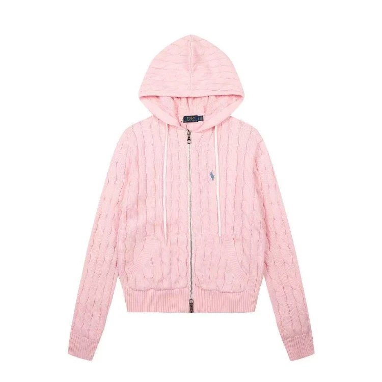 Polo Ralph Lauren Hoodies & Sweatshirts Cable-Knit Full-Zip Hooded Sweater — Pink