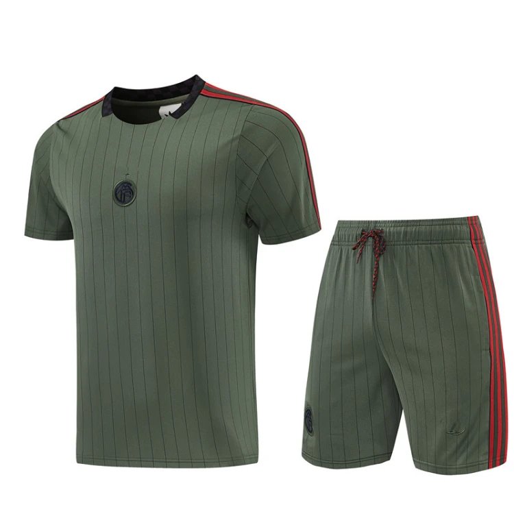 Unbranded Football Jerseys Short-Sleeve Jersey and Shorts Set — SKU-20-26 Bayern Dark Green Short-Sleeve Set