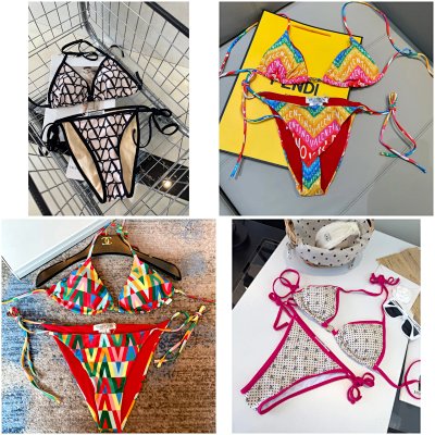 Valentino VLogo Print Triangle Bikini Set