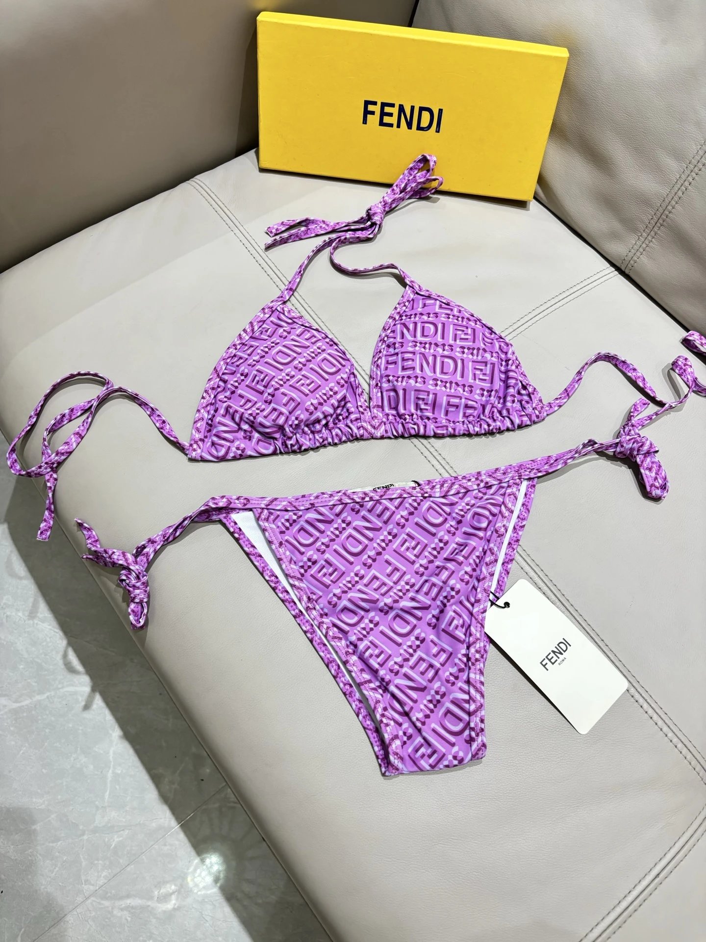 Fendi Swimwear FF logo-print triangle bikini — 13