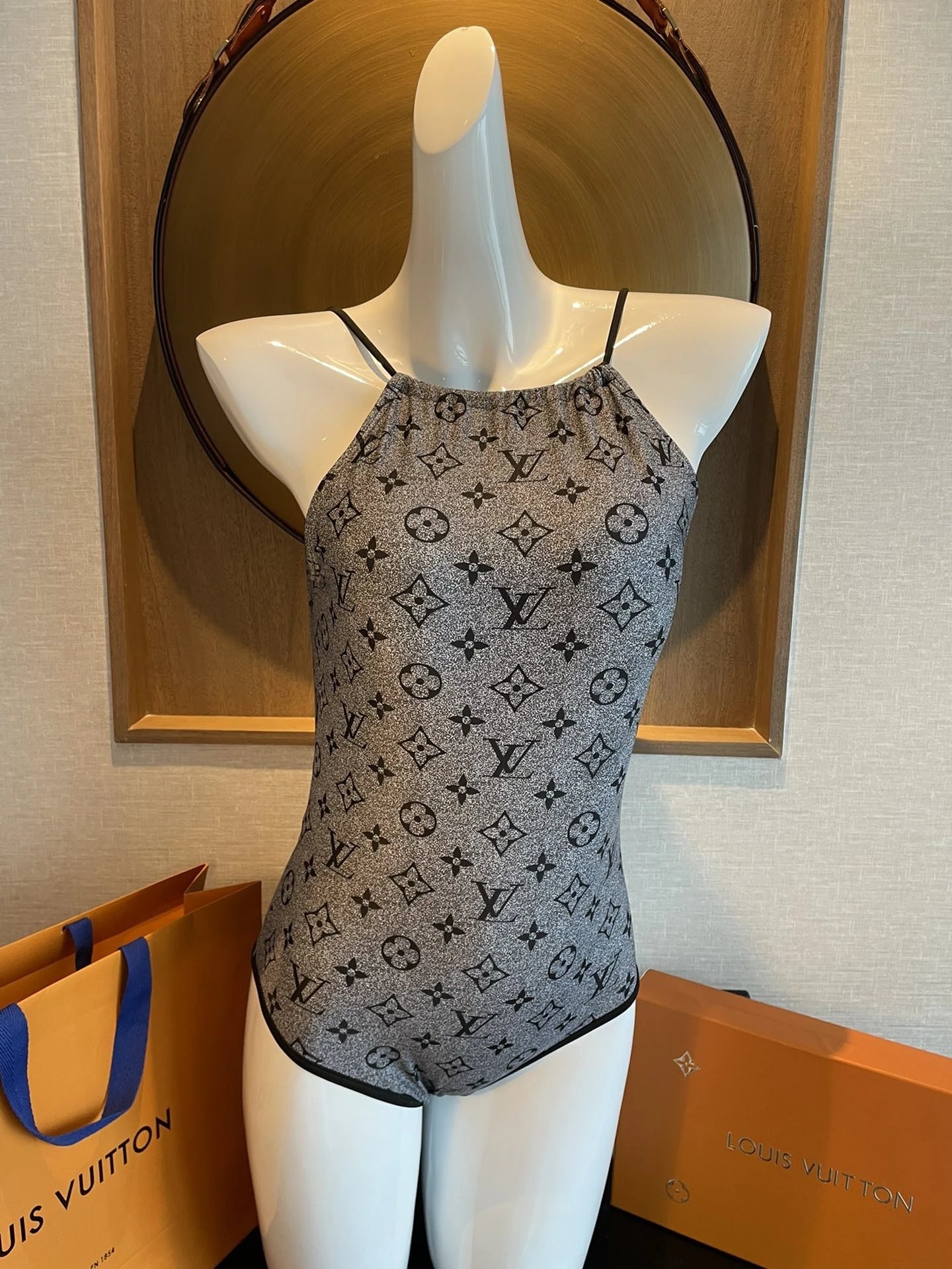 Louis Vuitton Swimwear One-Piece Monogram Swimsuit with Spaghetti Straps image 5