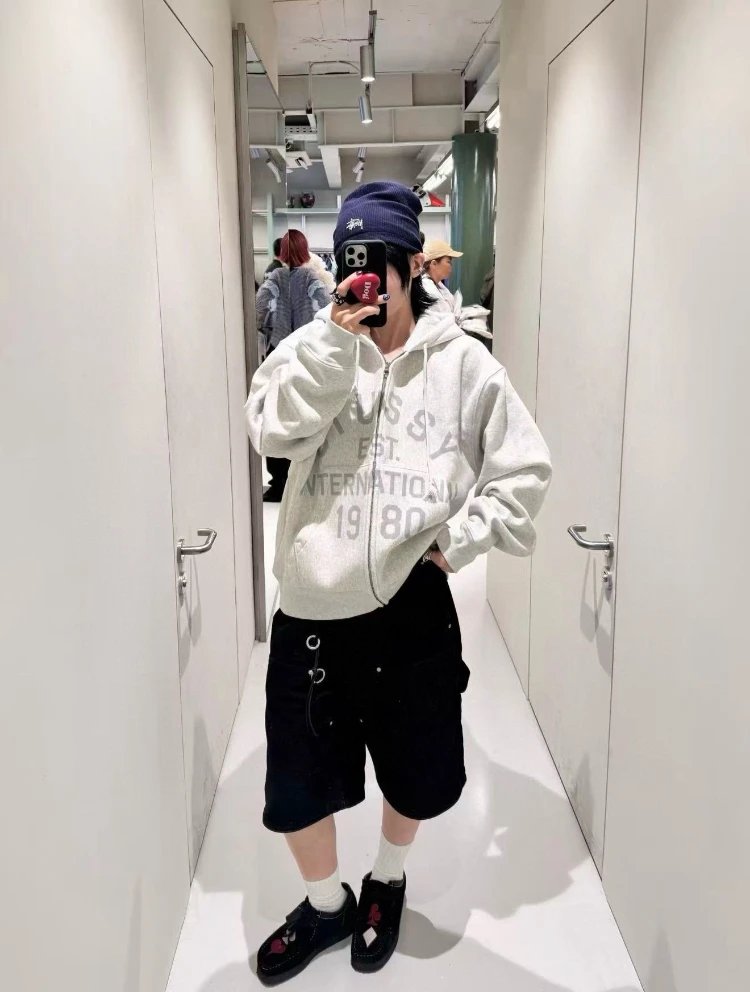 Stüssy Hoodies & Sweatshirts Zip-Up Fleece Hoodie with International 1980 Graphic image 6