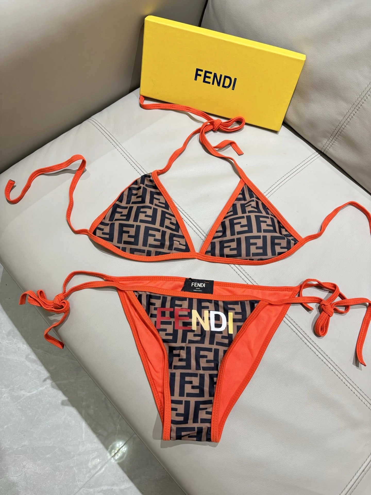 Fendi Swimwear FF logo-print triangle bikini — 6