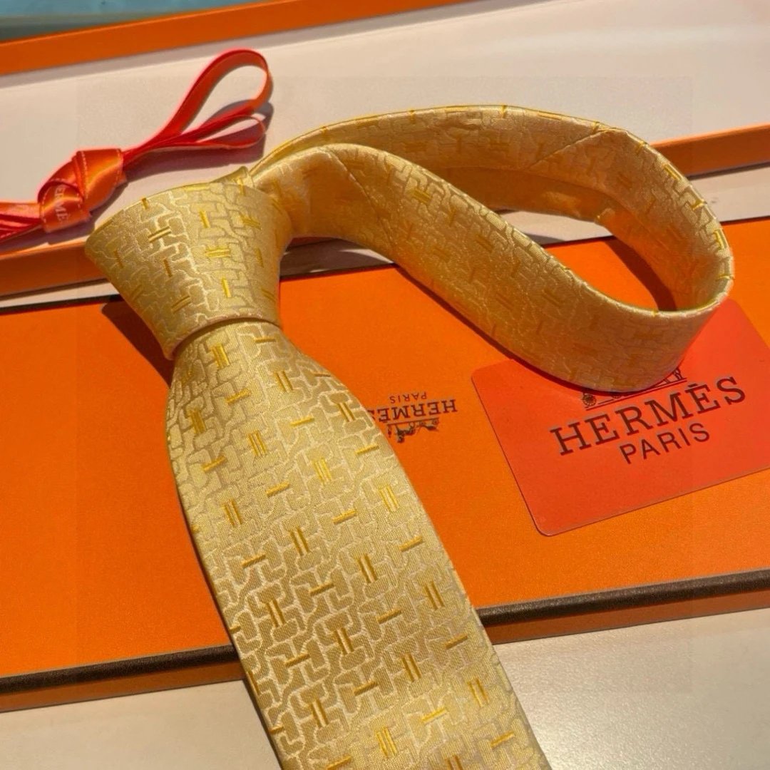 Hermès Ties Jacquard geometric-pattern silk tie image 6