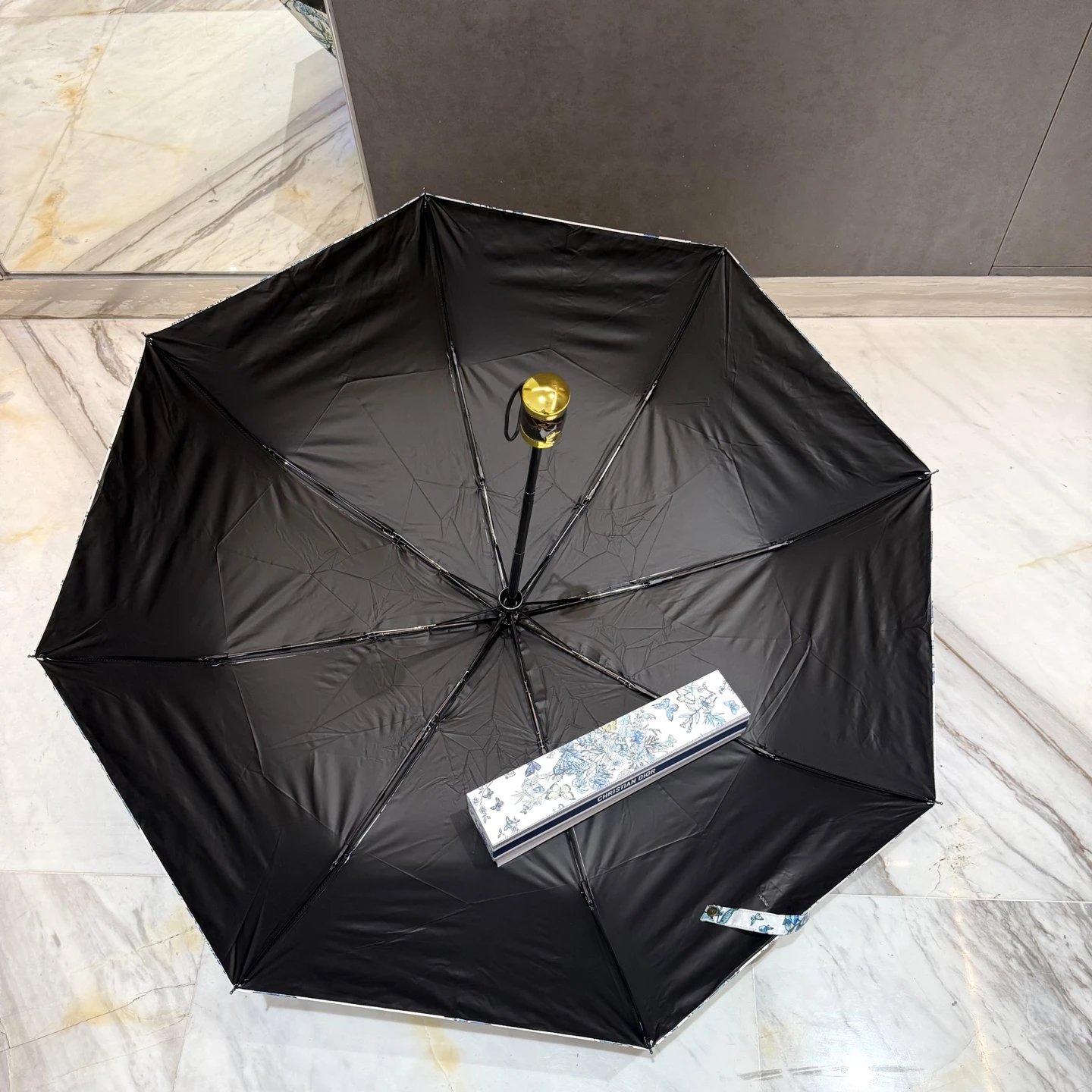 Dior Uncategorized 6503 Folding Umbrella with Floral and Butterfly Print image 7