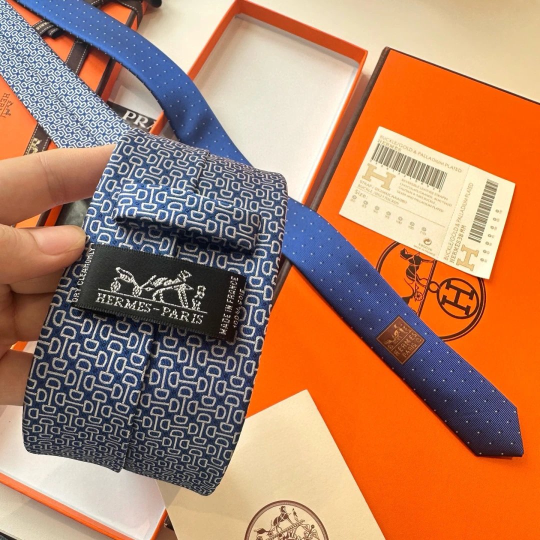 Hermès Ties Geometric Link Pattern image 4
