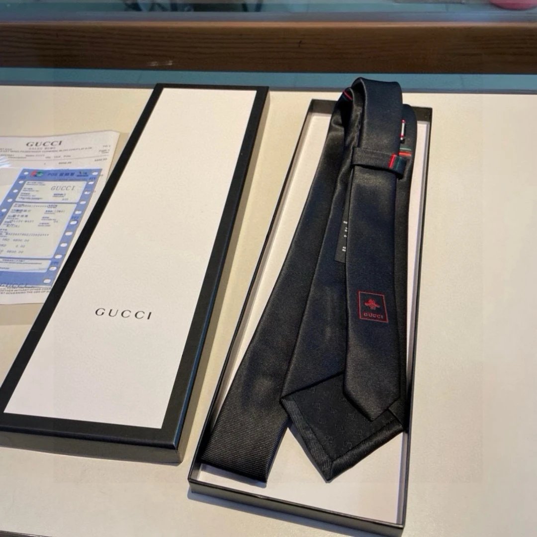 Gucci Ties Woven Silk Tie with Web Stripe and Interlocking G image 3