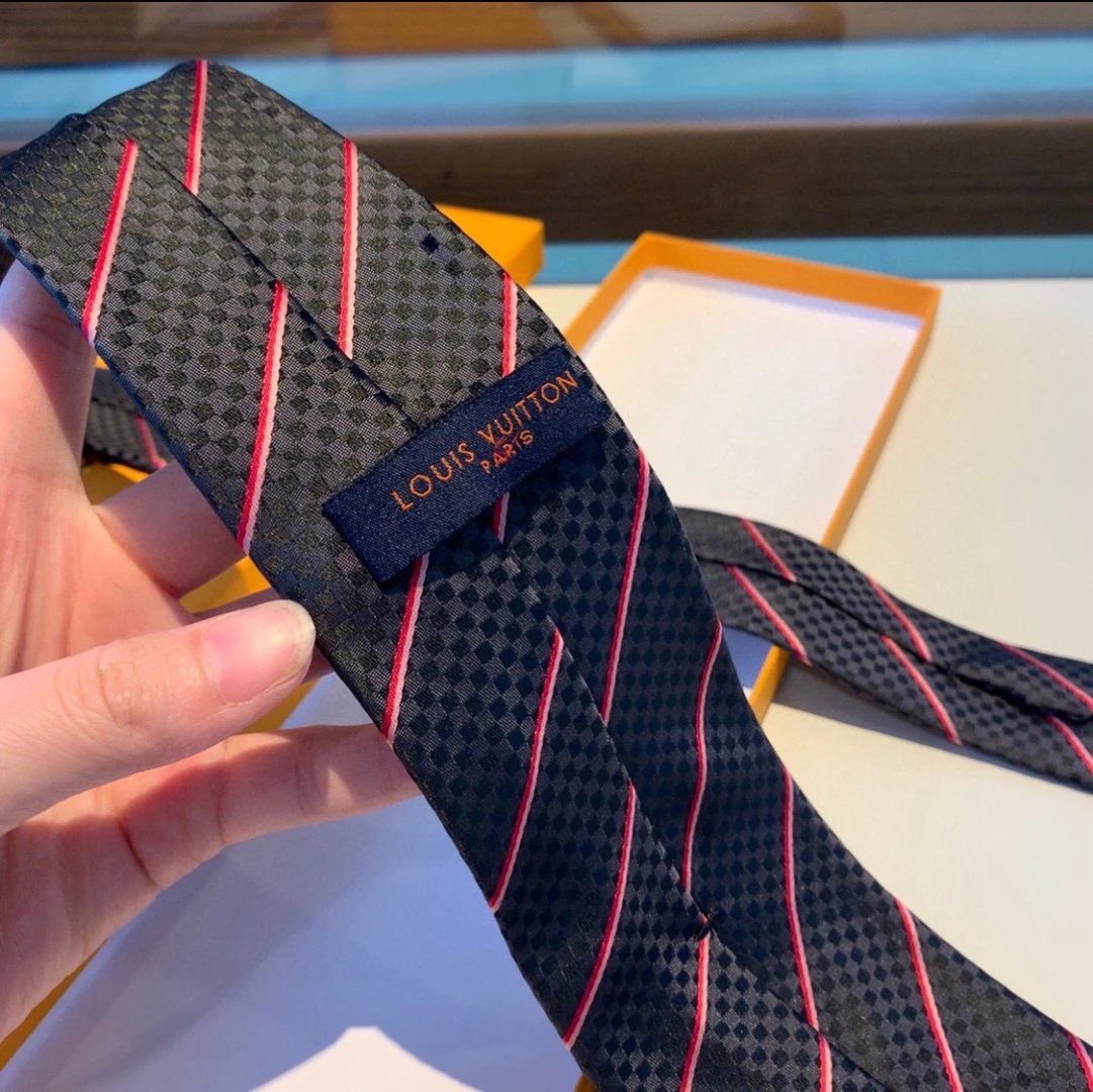 Louis Vuitton Ties Striped checker-pattern tie image 4
