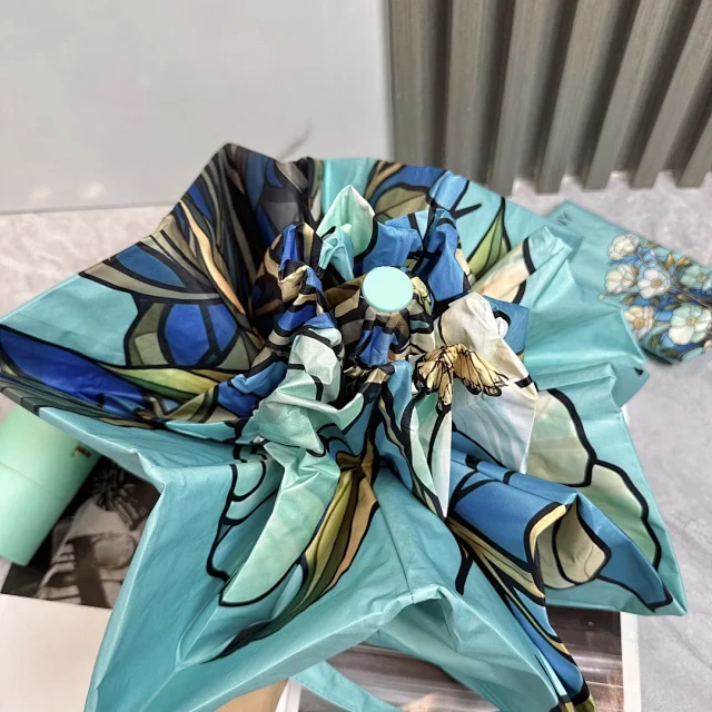 Tiffany & Co. Uncategorized Five-fold folding floral-print umbrella product detail image 5