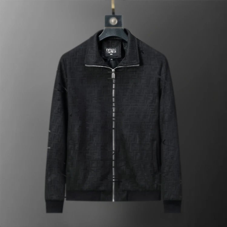 Dolce & Gabbana Jackets Monogram Zip-Front Jacket — SKU-33-Black 56047 (Leather Suede)