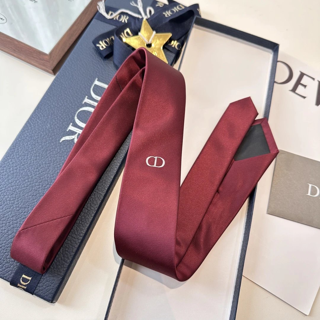 Dior Ties CD Logo 6569 — Wine red