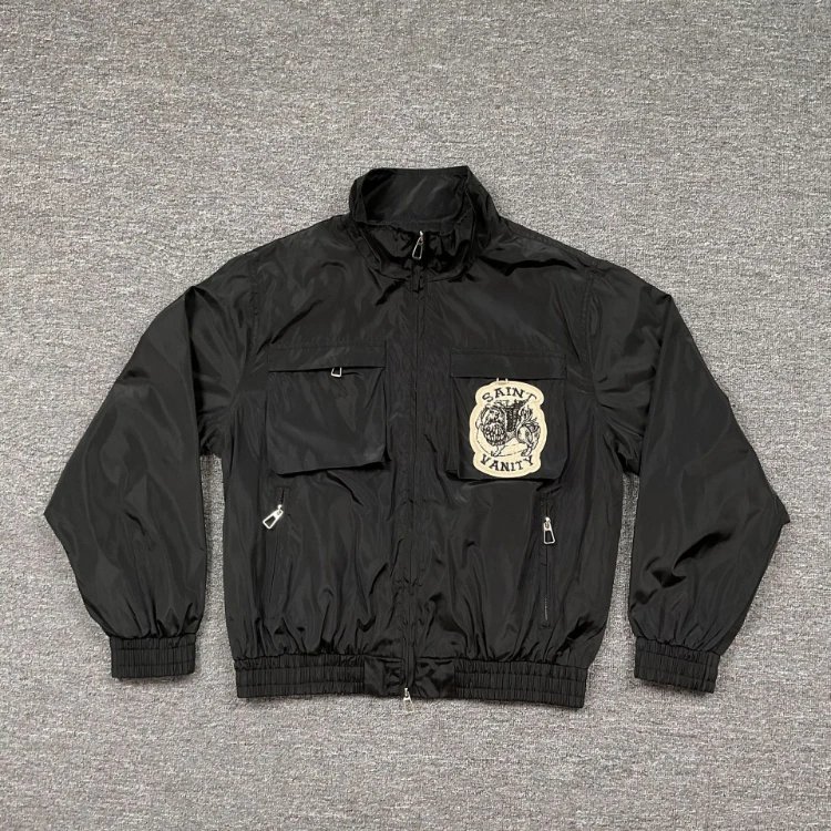 Saint Vanity Jackets Patch Cargo Jacket — Black coat