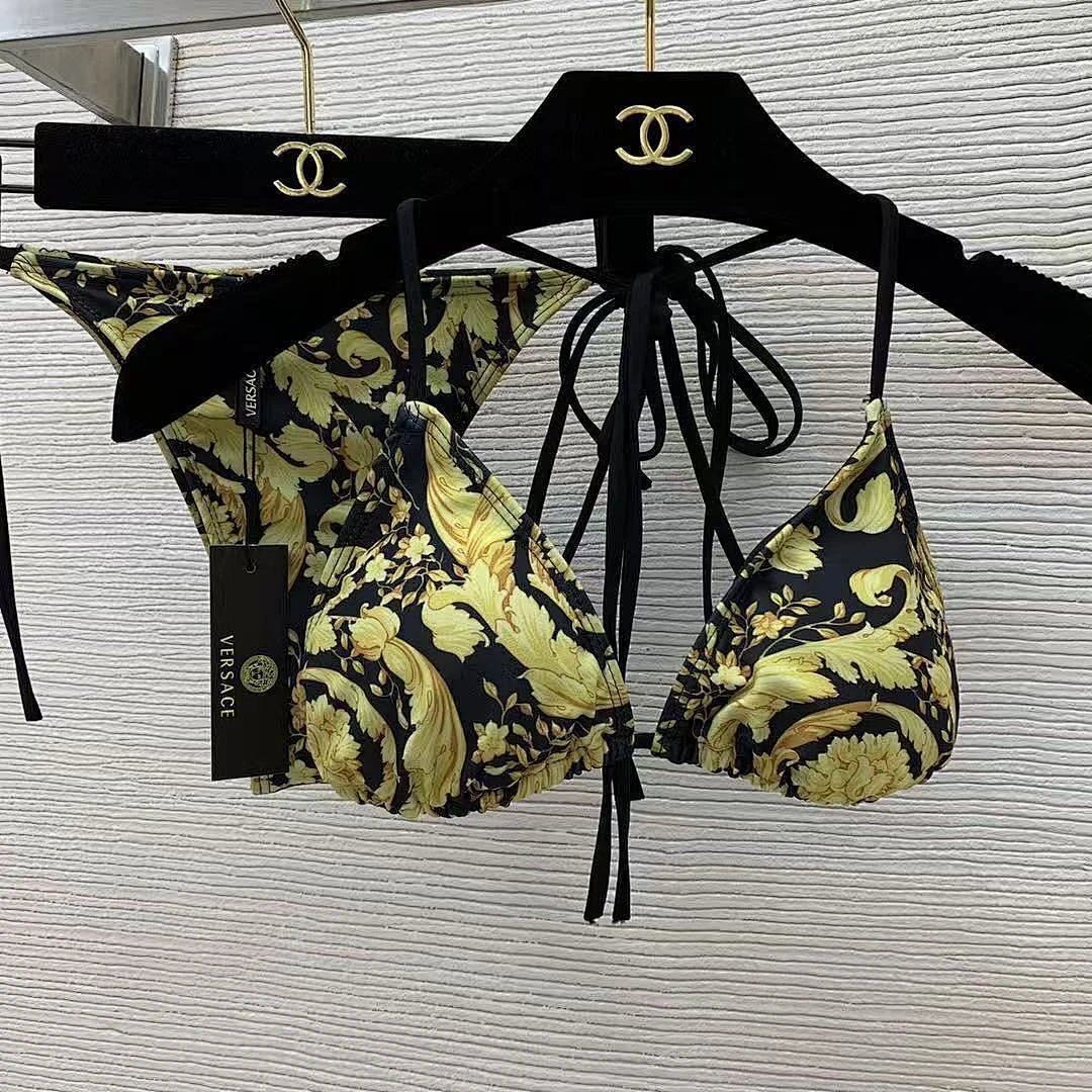 Versace Swimwear Two-Piece Triangle Bikini Set — 18