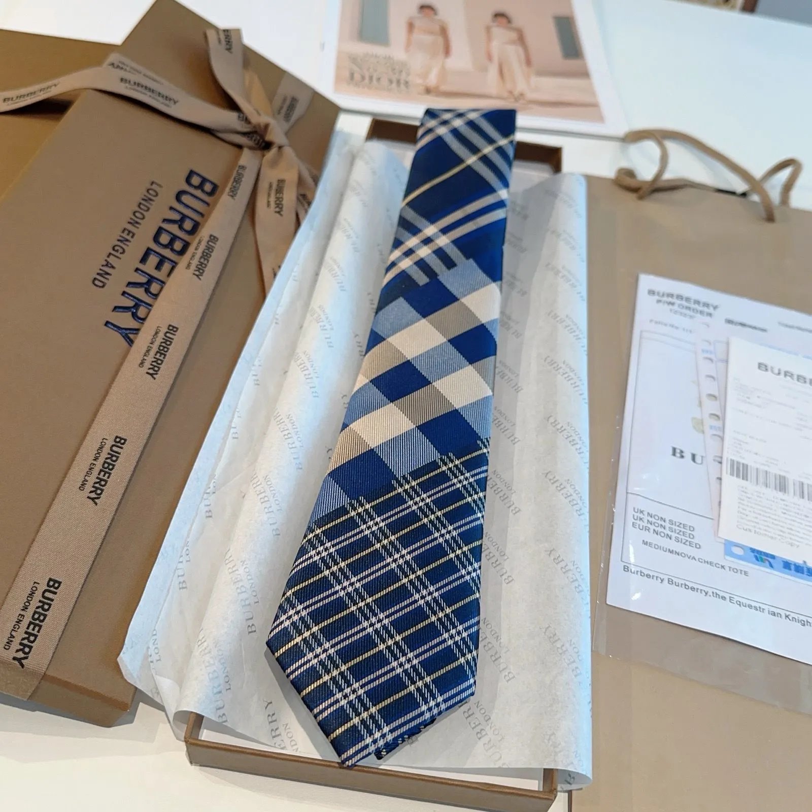 Burberry Ties 6592 Plaid Jacquard Necktie — 03