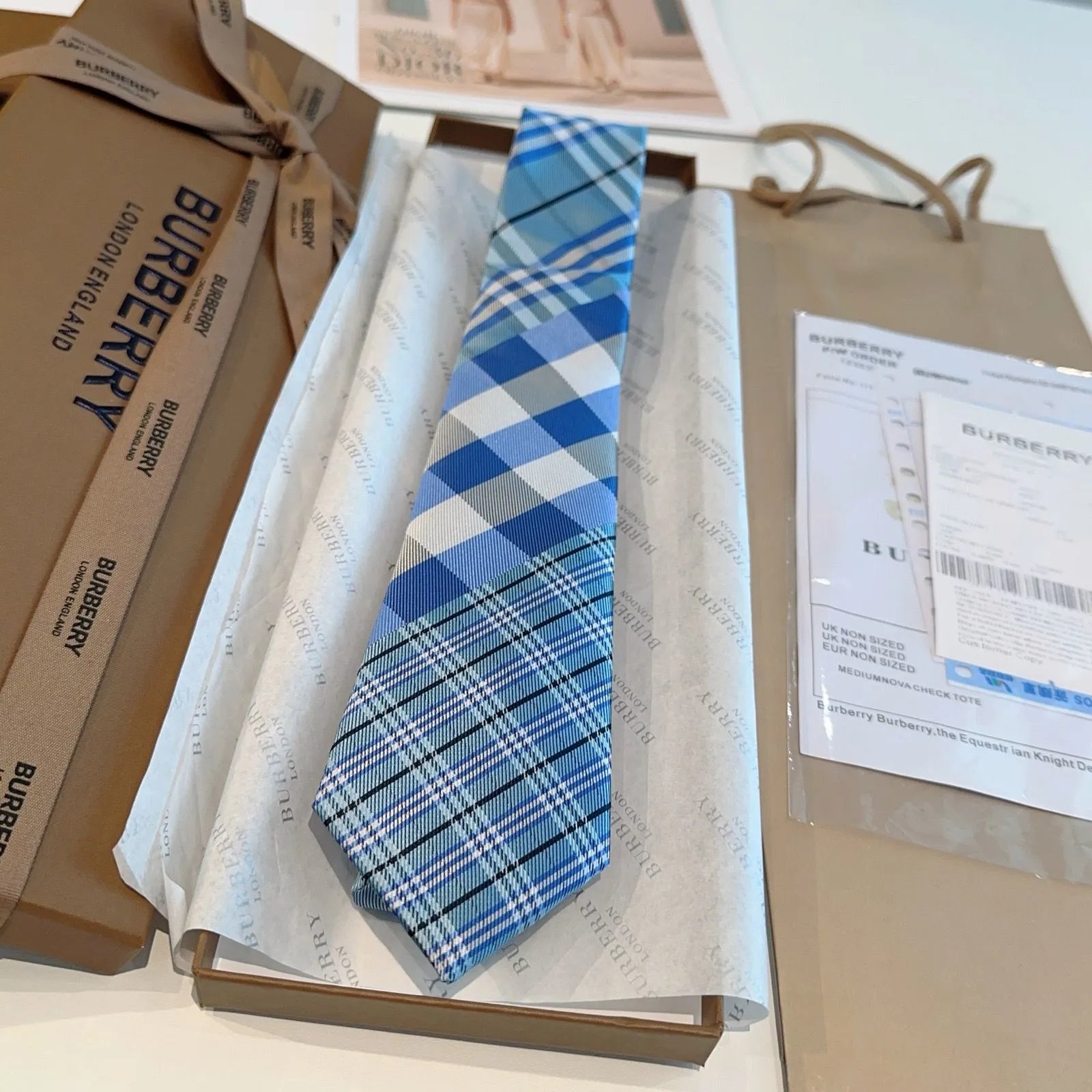 Burberry Ties 6592 Plaid Jacquard Necktie — 05