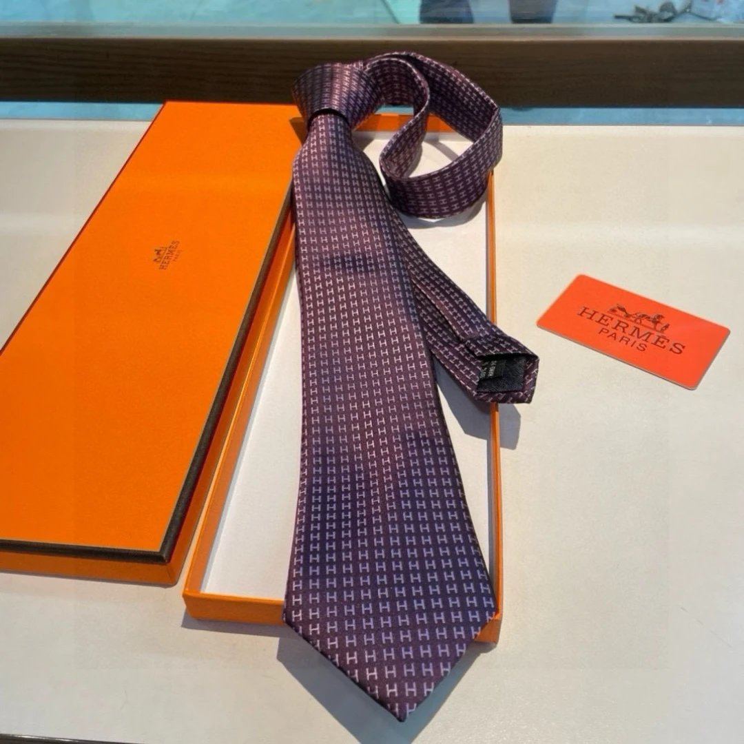 Hermès Ties H monogram patterned tie — 02