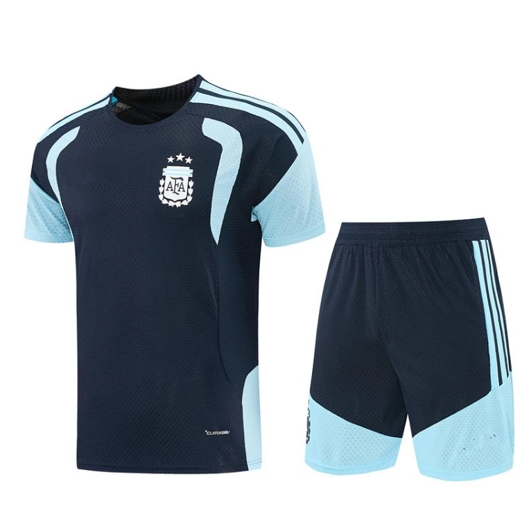 Unbranded Football Jerseys Short-Sleeve Jersey and Shorts Set — SKU-06-26 Argentinian Royal Blue Short-Sleeve Set