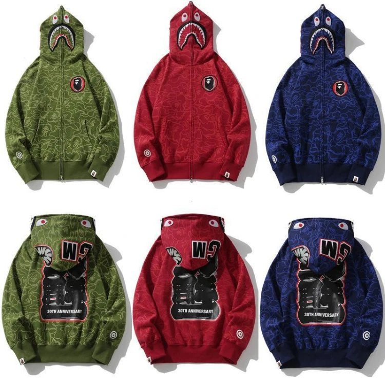 BAPE 30th Anniversary Shark Zip Hoodies [3 styles]