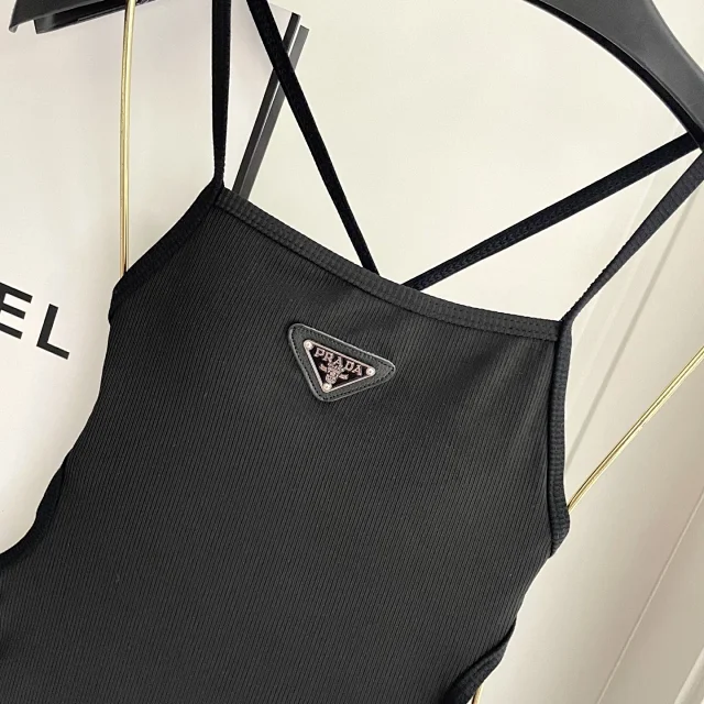 Prada Swimwear One-piece swimsuit with triangle logo product detail image 3