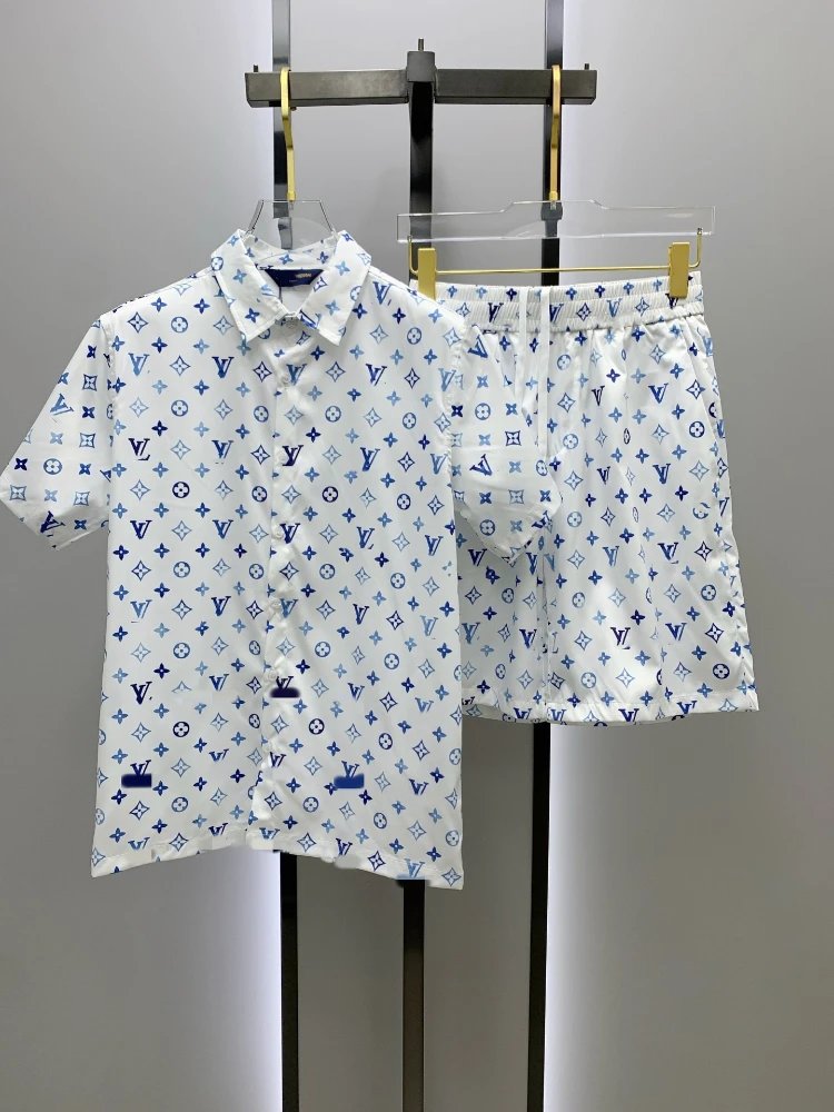 Louis Vuitton Matching Sets Monogram short-sleeve shirt and shorts set — SKU-29-020 White