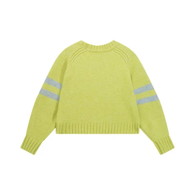 Vivienne Westwood Knitwear 6395 Orb embroidered striped-sleeve crewneck sweater product detail image 7