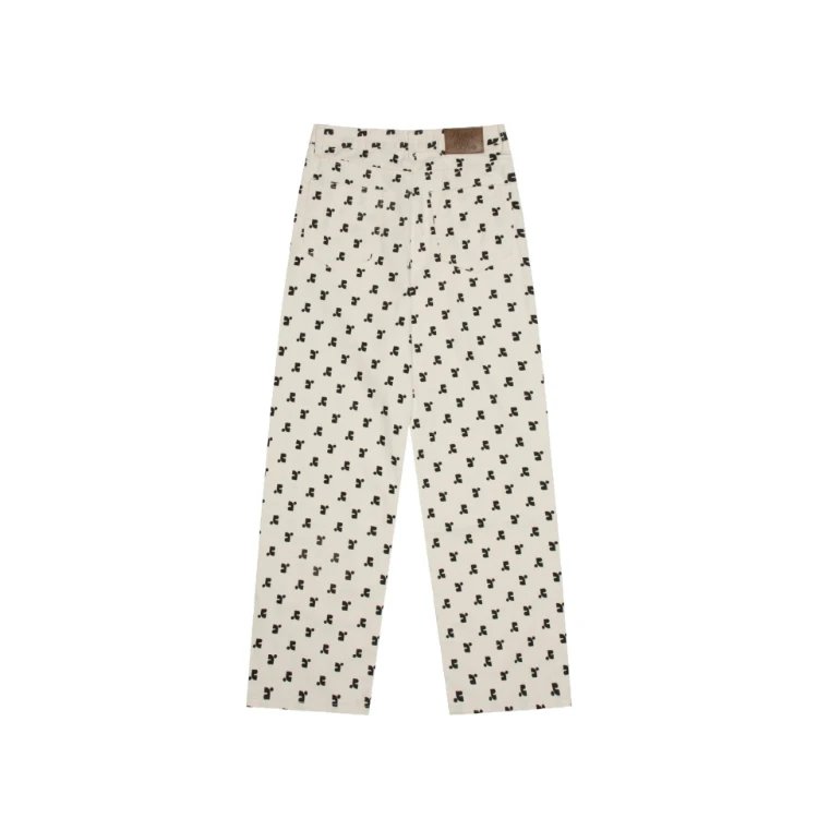 Rest & Recreation Jeans Style 805 straight-leg all-over logo print — Apricot color