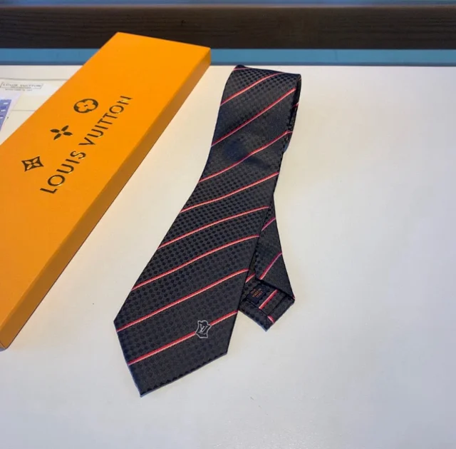 Louis Vuitton Ties Striped checker-pattern tie product detail image 5