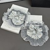 Ruffled Mesh Scrunchie with Silver Foil & Gingham Trim