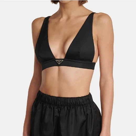 Prada Swimwear One-piece swimsuit with triangle logo product detail image 11