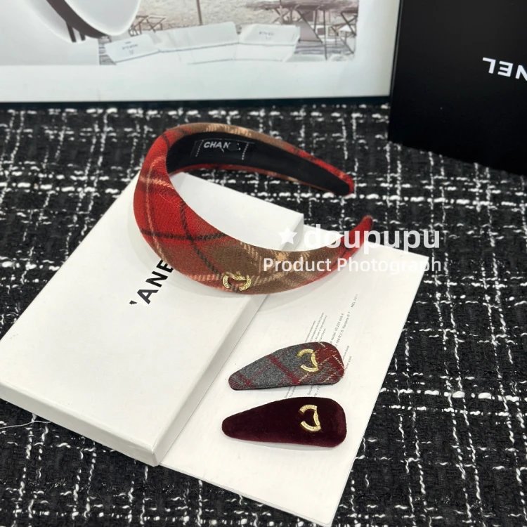 Chanel Uncategorized Plaid Padded Headband image 4
