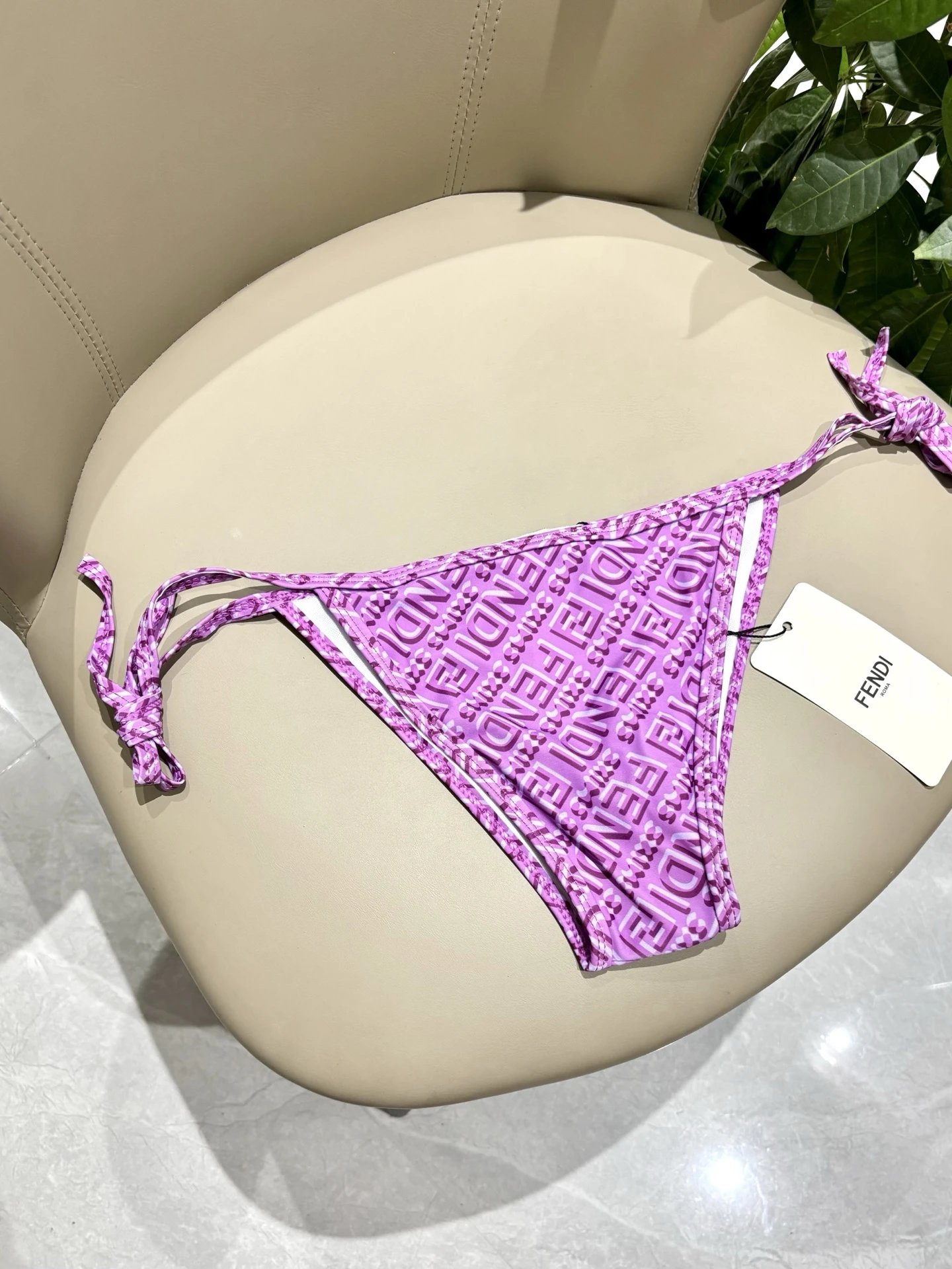 Fendi Swimwear FF logo-print triangle bikini image 6