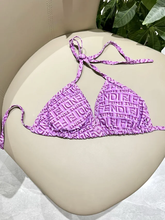 Fendi Swimwear FF logo-print triangle bikini product detail image 5