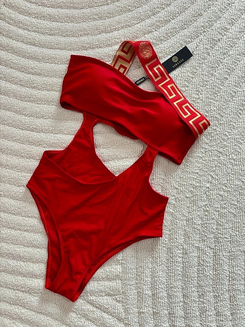 Versace Swimwear Cutout one-piece swimsuit with Medusa hardware — 2