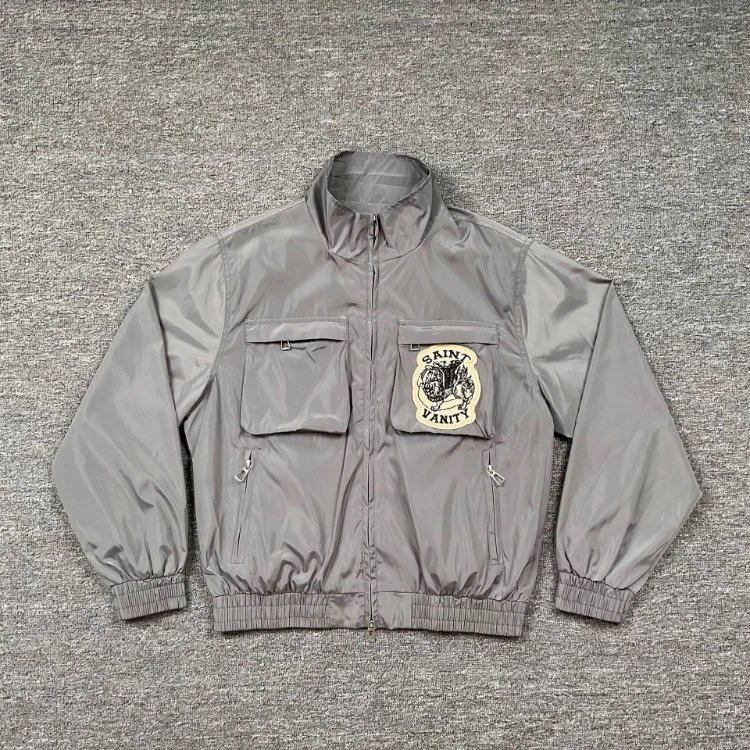 Saint Vanity Jackets Patch Cargo Jacket — Gray coat
