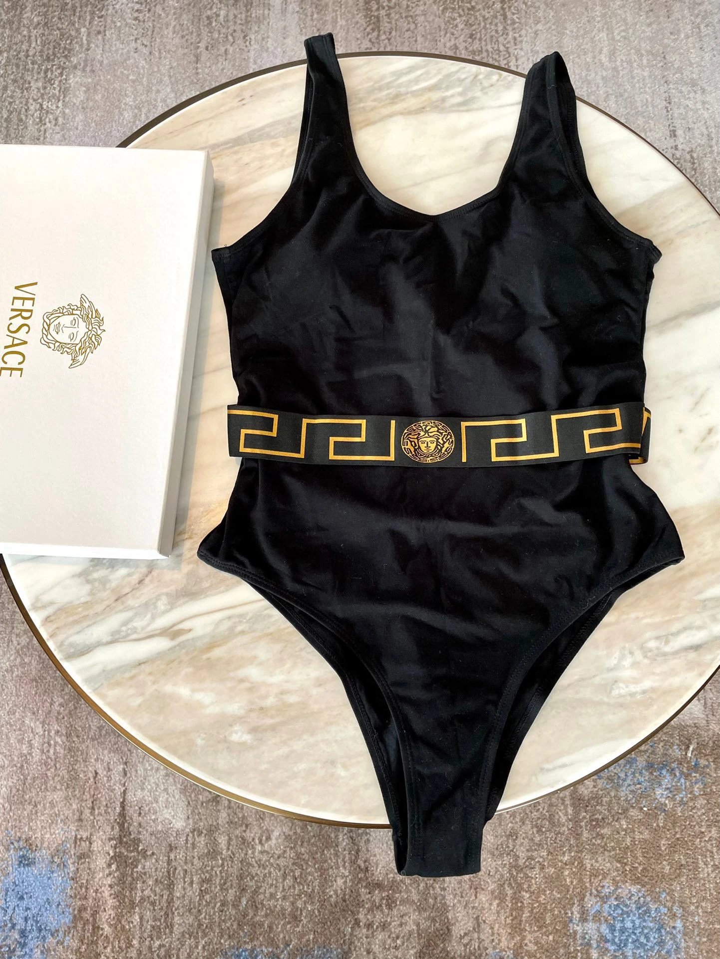 Versace Swimwear Cutout one-piece swimsuit with Medusa hardware — 11