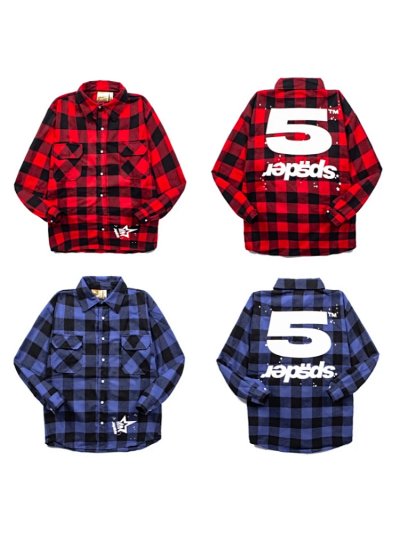 Sp5der Plaid Long-Sleeve Shirts [2 styles]