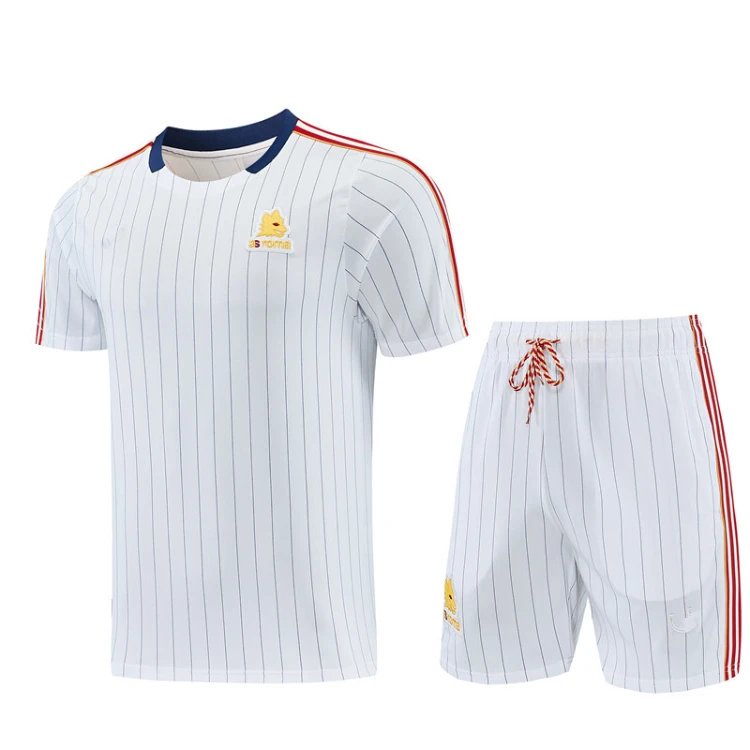 Unbranded Football Jerseys Short-Sleeve Jersey and Shorts Set — SKU-16-26 Roman White Short-Sleeve Set