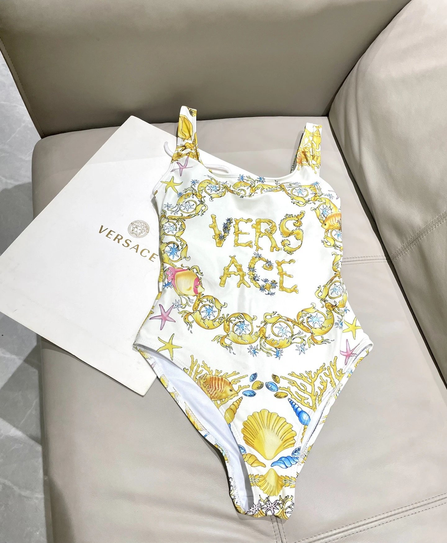 Versace Swimwear Cutout one-piece swimsuit with Medusa hardware — 10