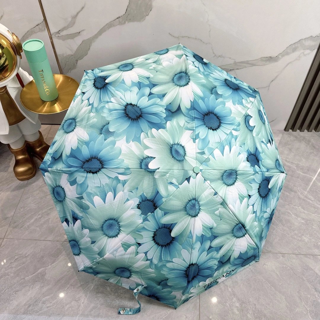 Tiffany & Co. Uncategorized Five-fold folding floral-print umbrella — 01