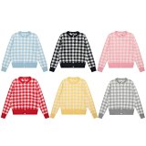 Gingham Check Cardigan Sweater [6 styles]