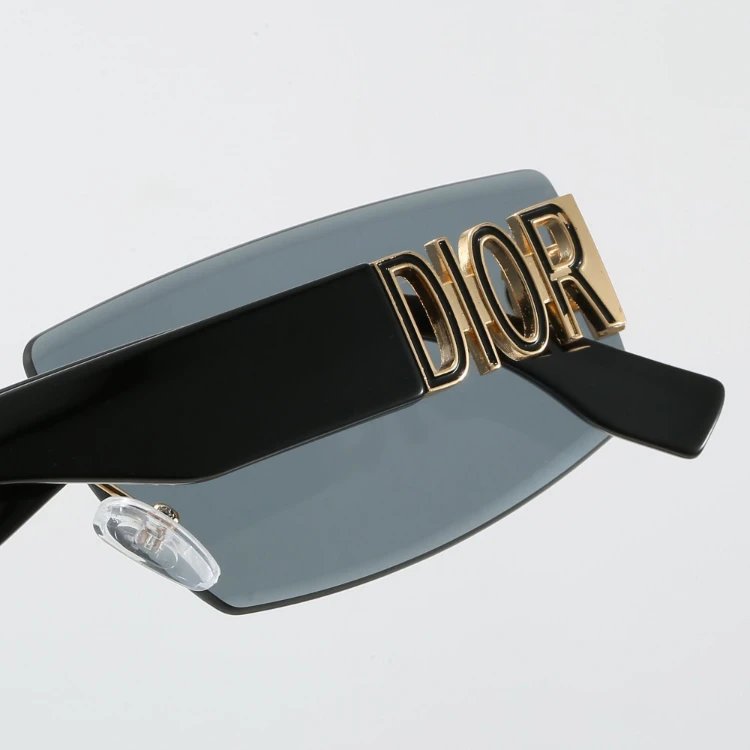 Dior Eyewear 6161 rectangular rimless sunglasses with temple lettering image 6