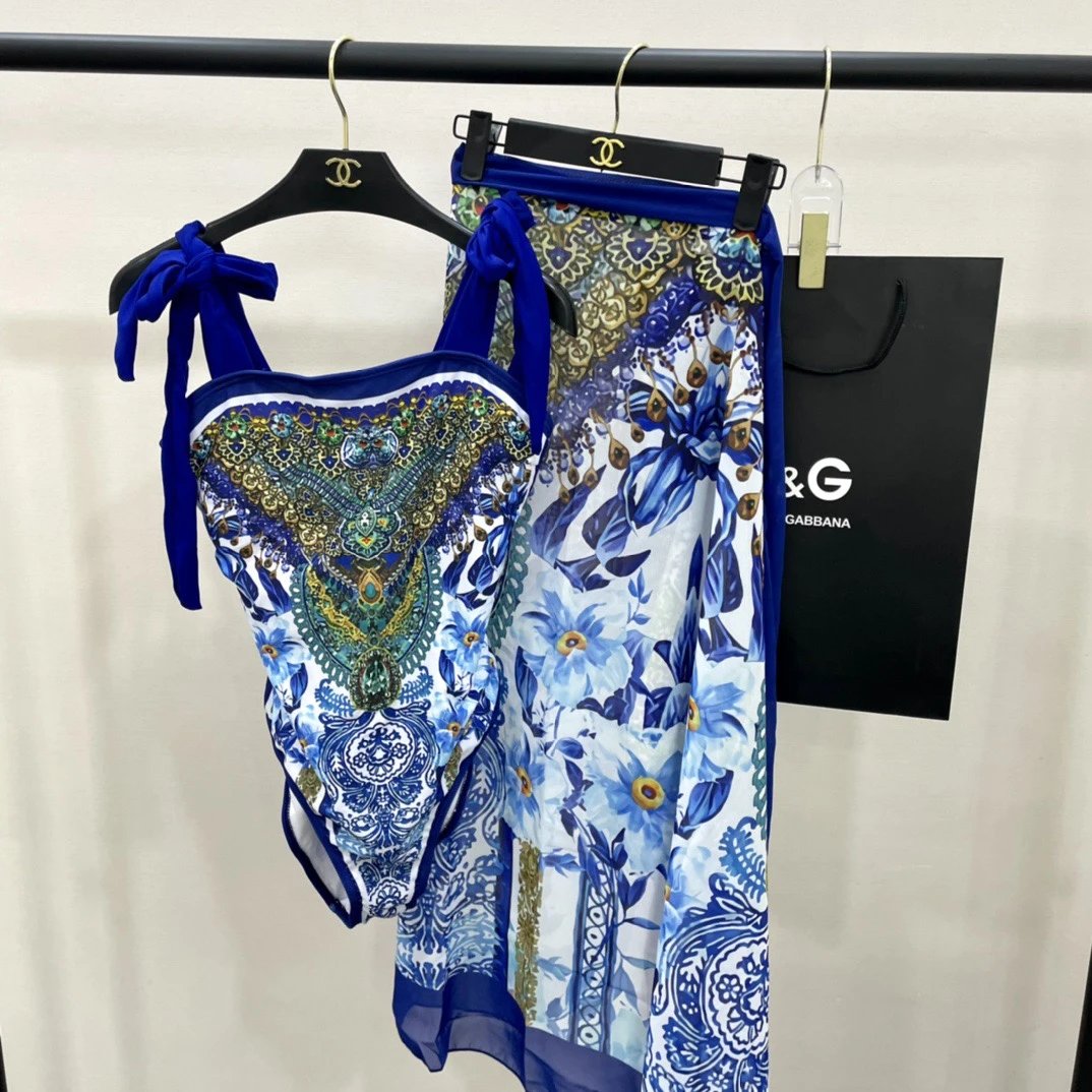 Dolce & Gabbana Floral Print Swimwear Set (Top + Pants)