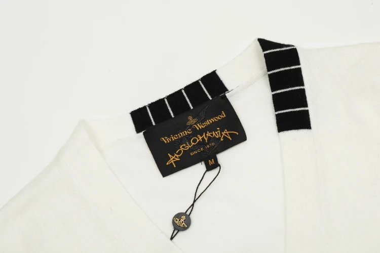 Vivienne Westwood Knitwear Striped-trim V-neck button cardigan image 4