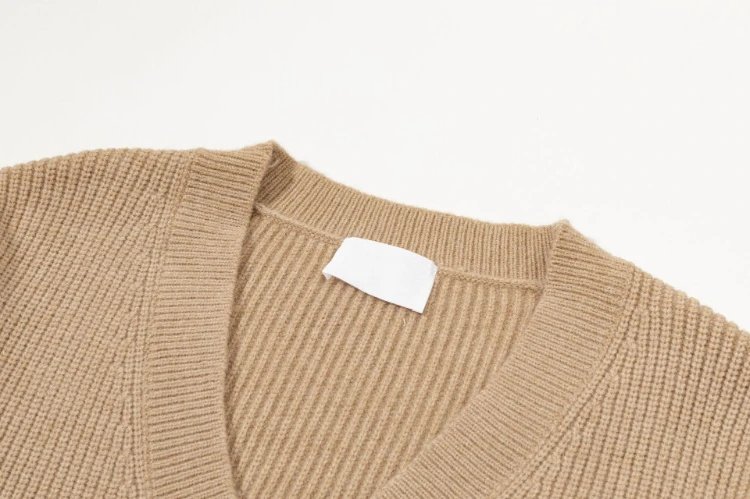 AMI Paris Knitwear V-neck knit sweater with heart applique and striped sleeves image 4
