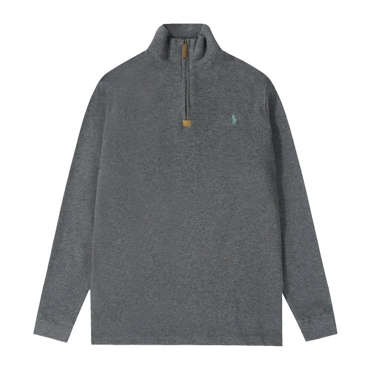 Ralph Lauren Hoodies & Sweatshirts Embroidered Pony Quarter-Zip Stand-Neck Sweatshirt — Dark gray
