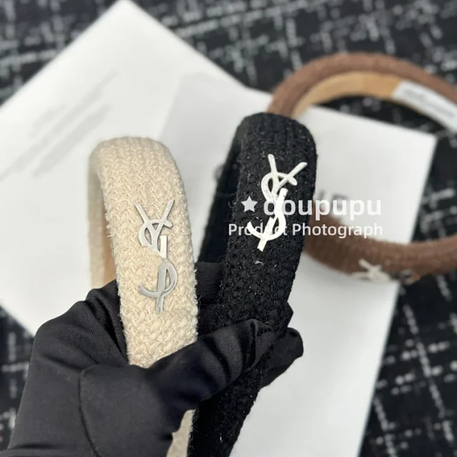 Saint Laurent Uncategorized Bouclé Monogram Headband product detail image 2